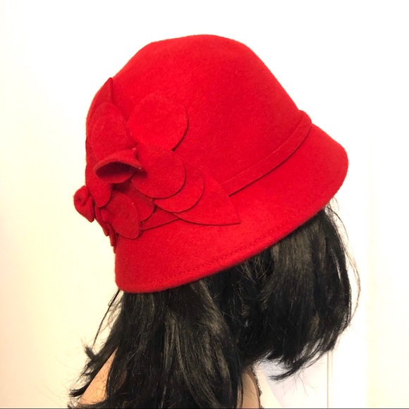 Apt. 9 red wool cloche hat - Picture 3 of 8